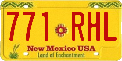 NM license plate 771RHL