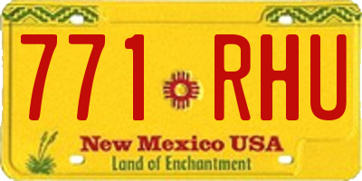 NM license plate 771RHU