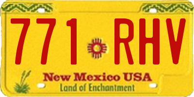NM license plate 771RHV