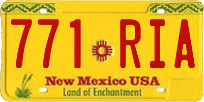 NM license plate 771RIA