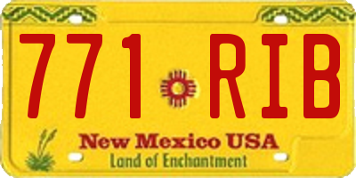 NM license plate 771RIB