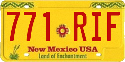 NM license plate 771RIF