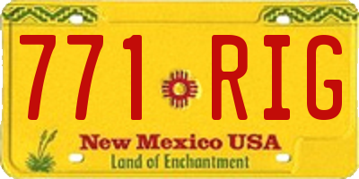 NM license plate 771RIG