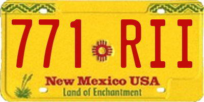 NM license plate 771RII