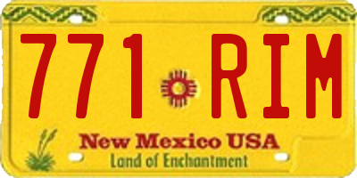 NM license plate 771RIM