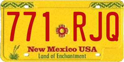 NM license plate 771RJQ