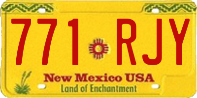 NM license plate 771RJY