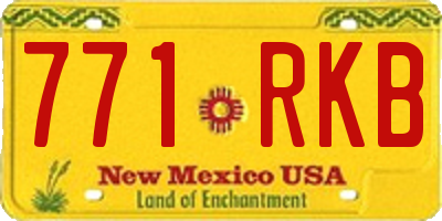 NM license plate 771RKB