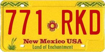 NM license plate 771RKD