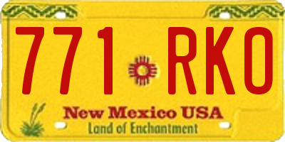 NM license plate 771RKO
