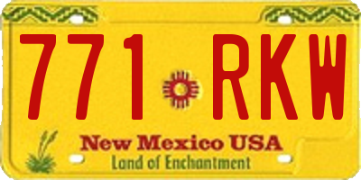 NM license plate 771RKW