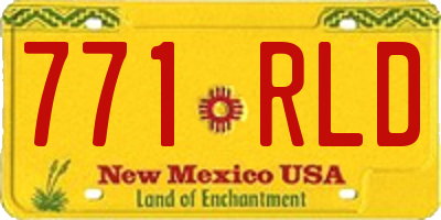 NM license plate 771RLD