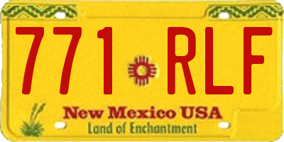 NM license plate 771RLF