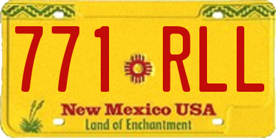 NM license plate 771RLL