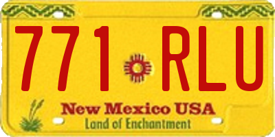 NM license plate 771RLU
