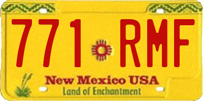 NM license plate 771RMF