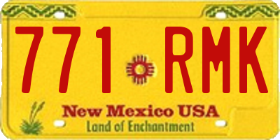 NM license plate 771RMK