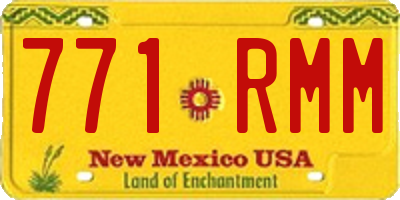 NM license plate 771RMM