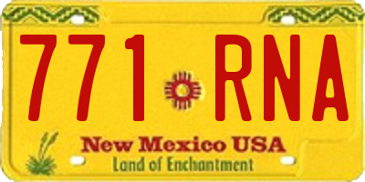NM license plate 771RNA