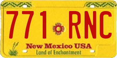 NM license plate 771RNC