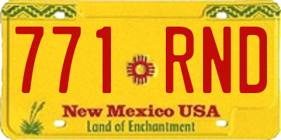 NM license plate 771RND