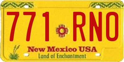 NM license plate 771RNO