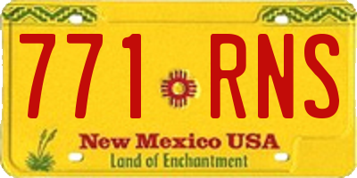 NM license plate 771RNS