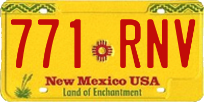 NM license plate 771RNV