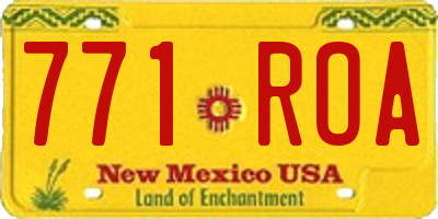 NM license plate 771ROA