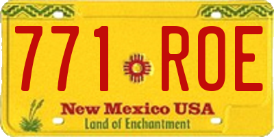 NM license plate 771ROE