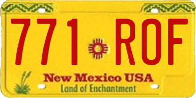 NM license plate 771ROF
