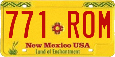 NM license plate 771ROM