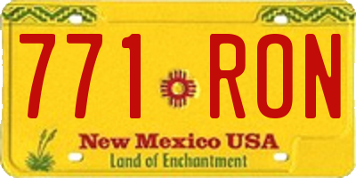 NM license plate 771RON