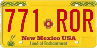 NM license plate 771ROR