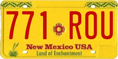 NM license plate 771ROU