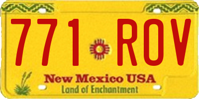 NM license plate 771ROV