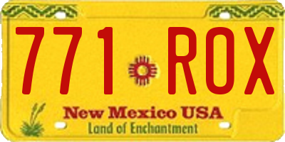 NM license plate 771ROX