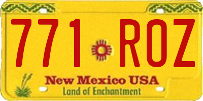 NM license plate 771ROZ