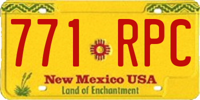 NM license plate 771RPC
