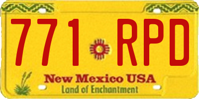 NM license plate 771RPD