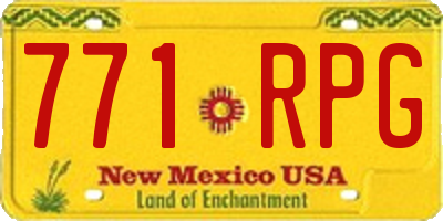 NM license plate 771RPG