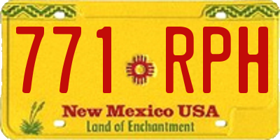 NM license plate 771RPH