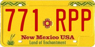 NM license plate 771RPP