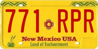 NM license plate 771RPR