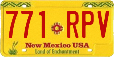 NM license plate 771RPV