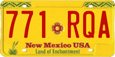 NM license plate 771RQA