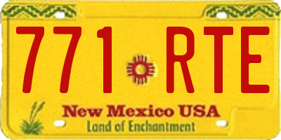 NM license plate 771RTE