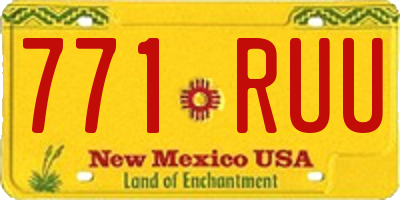 NM license plate 771RUU