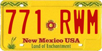 NM license plate 771RWM