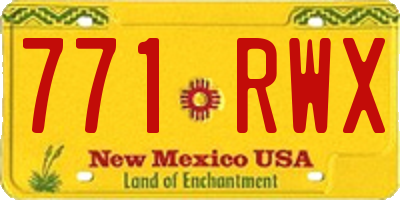 NM license plate 771RWX